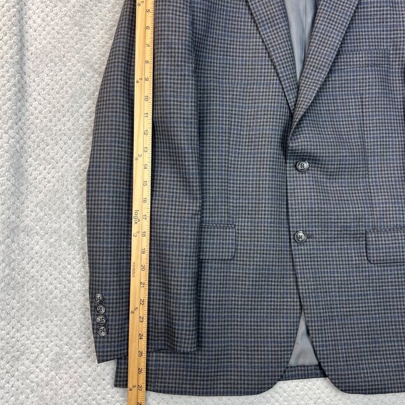JoS. A. Bank Mens Blazer 1905 Micro Check Blue Gray Wool Traditional Fit Sz 40R - Picture 12 of 15